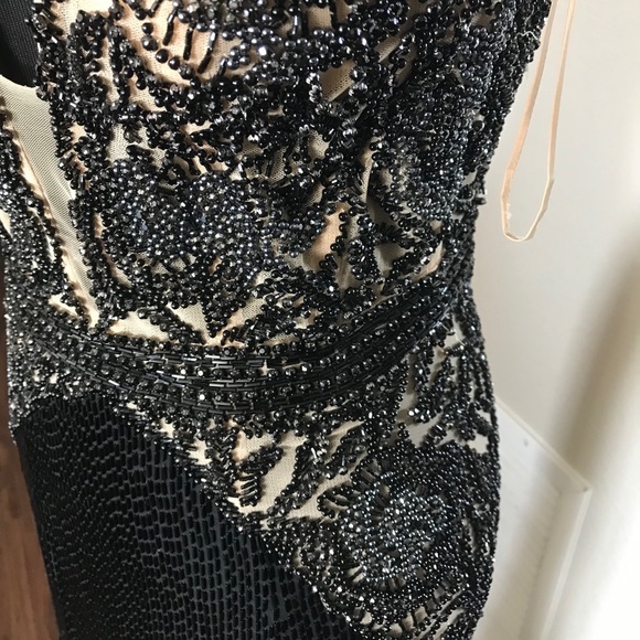 Black, Beaded, Sherri Hill Couture Gown. - Picture 3 of 7